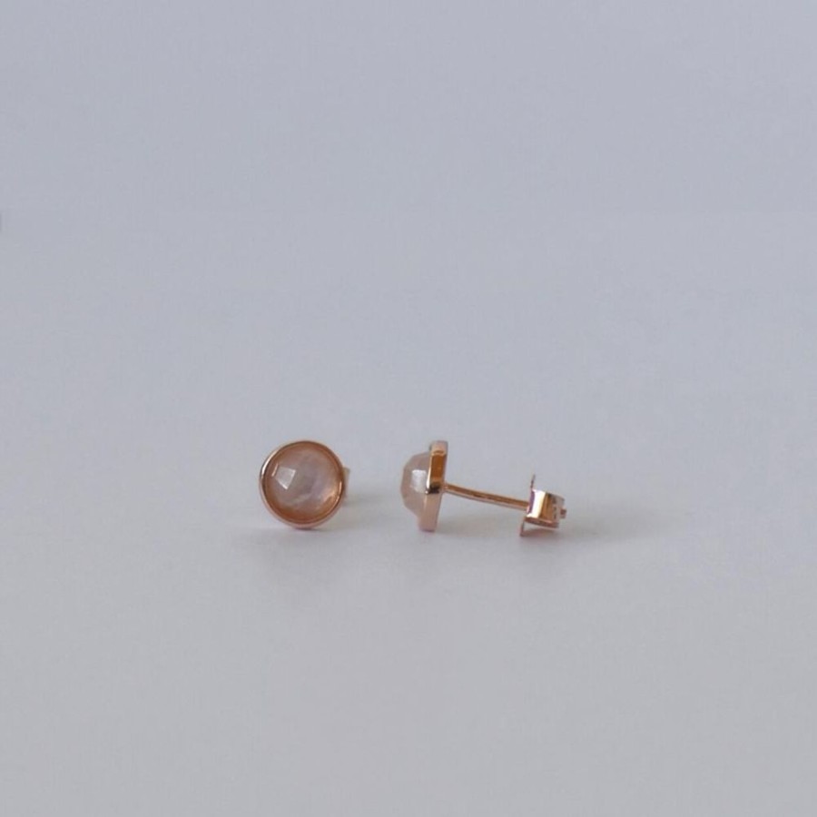 Schmuck nika Schmuck | Ohrstecker Mondstein Oder Rauchquarz | Rosegold