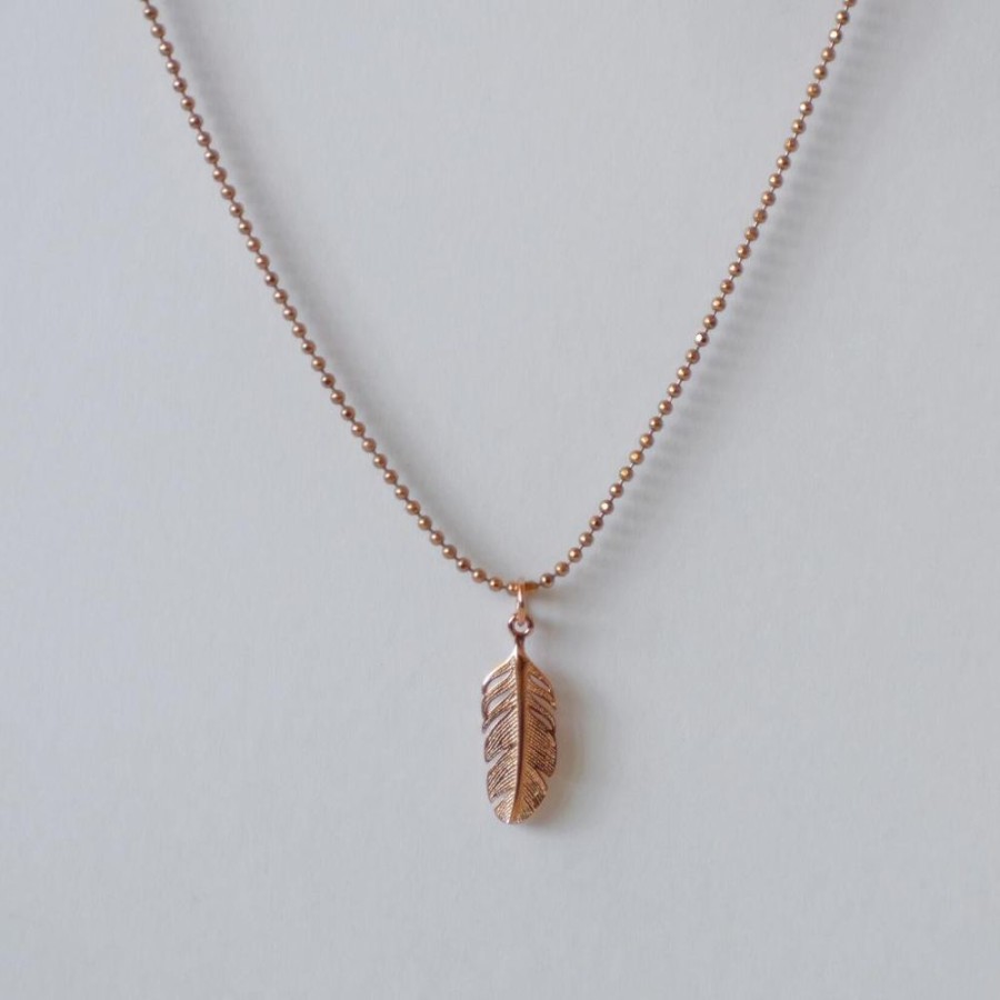 Schmuck nika Schmuck | Halskette Feder | Rosegold